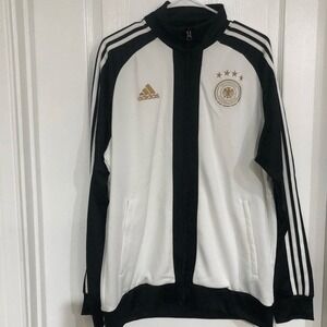 Adidas Germany National Team DFB Track Jacket White Black Gold Soccer Mens Small